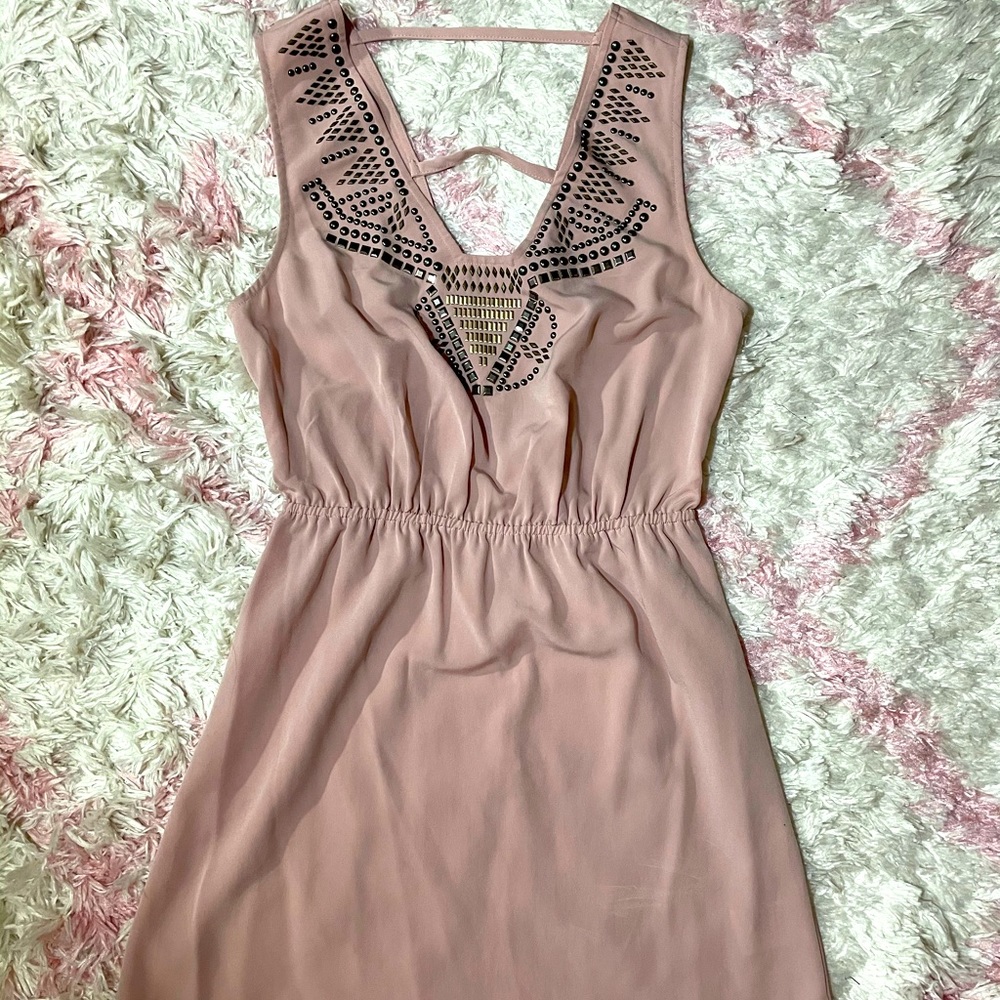 Mauve beaded mini dress/tunic